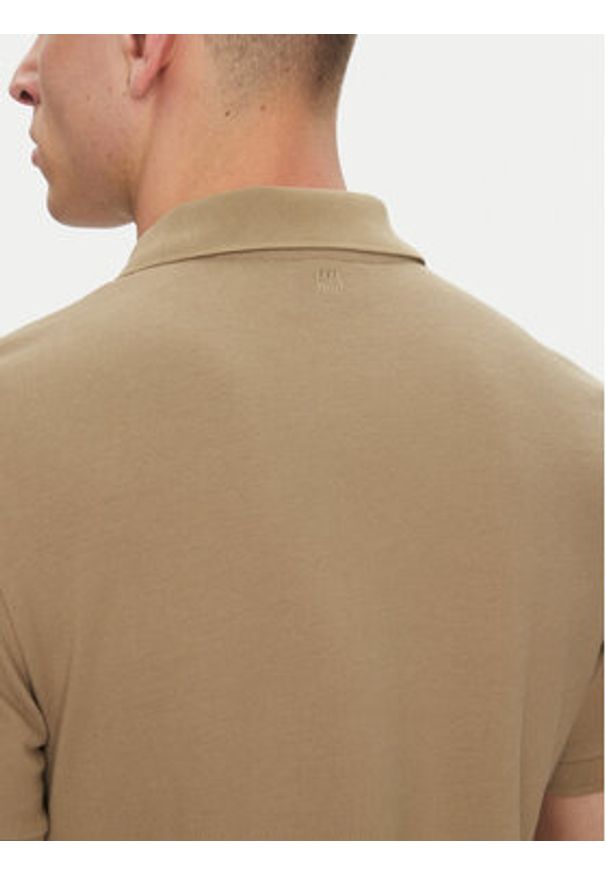 AMI PARIS - AMI Paris Polo HPL060.760 Khaki Regular Fit. Typ kołnierza: polo. Kolor: brązowy. Materiał: bawełna