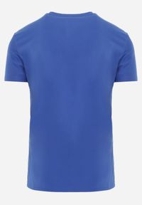 Born2be - Niebieska Koszulka T-shirt z Bawełny z Dekoltem w Serek Rionisse. Okazja: do pracy, do domu. Typ kołnierza: dekolt w serek. Kolor: niebieski. Materiał: bawełna. Styl: elegancki, klasyczny #6
