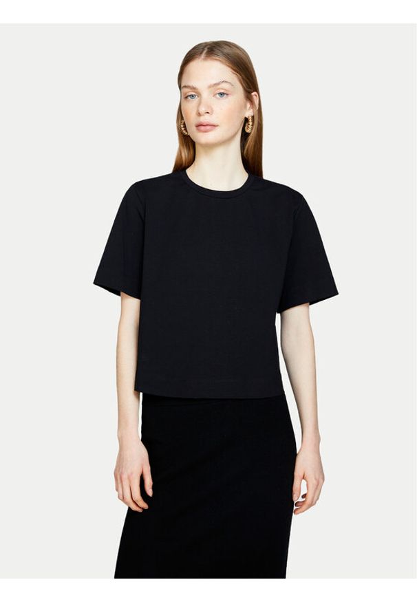 Sisley T-Shirt 3OQ6L104Q Czarny Regular Fit. Kolor: czarny. Materiał: bawełna