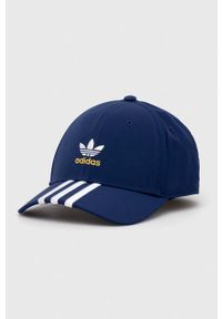 adidas Originals czapka z daszkiem kolor niebieski z aplikacją. Kolor: niebieski. Materiał: materiał. Wzór: aplikacja #1
