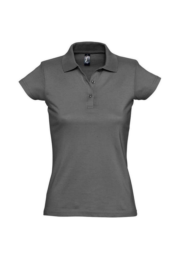 SOL'S - Damska Koszulka Polo Prescott Jersey. Typ kołnierza: polo. Kolor: szary. Materiał: jersey