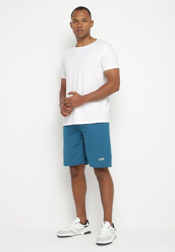 Born2be - Niebieskie Szorty z Bawełną Dresowe z Gumką w Pasie Lirasene. Okazja: na co dzień. Kolor: niebieski. Materiał: dresówka, bawełna. Styl: casual