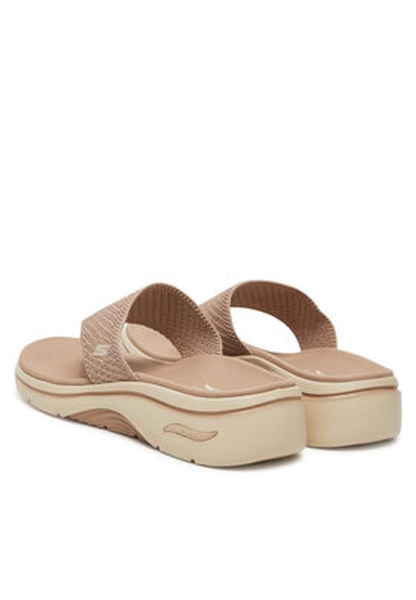 skechers - Skechers Japonki Go Walk Arch Fit 2.0 Sandal-Carrie 140861/TPE Beżowy. Kolor: beżowy. Materiał: materiał