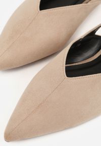 Born2be - Beżowe Sandały z Ozdobnym Wycięciem i Odkrytą Piętą Naitheis. Zapięcie: klamry. Kolor: beżowy. Materiał: jeans. Styl: elegancki #6