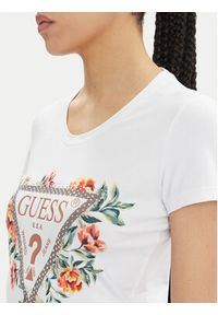 Guess T-Shirt W4GI24 J1314 Biały Slim Fit. Kolor: biały. Materiał: bawełna