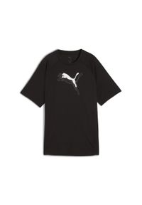 Puma - Damska koszulka Evostripe o luźnym kroju z grafiką PUMA Black. Kolor: czarny. Sport: fitness