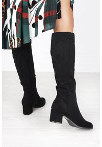 Casu - Czarne kozaki na słupku casu d18x10/b. Kolor: czarny. Obcas: na słupku #2