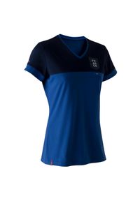 KIPSTA - Koszulka do piłki nożnej FF100 Francja damska. Kolor: niebieski. Materiał: materiał, bawełna, poliester