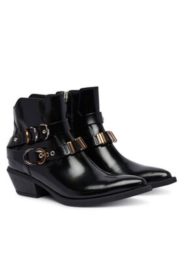 Pinko - PINKO Botki Ankle Boot Box Calf SD0343 P114 Z99 Czarny. Kolor: czarny. Materiał: skóra, lakier