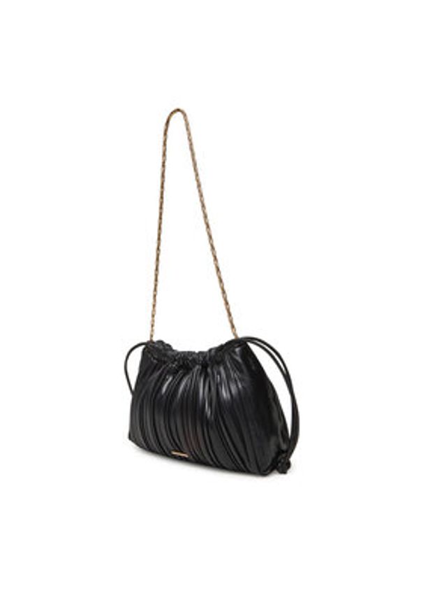 Calvin Klein Torebka Drawstring Plisse Crossbody LV04F3076G Czarny. Kolor: czarny. Materiał: skórzane