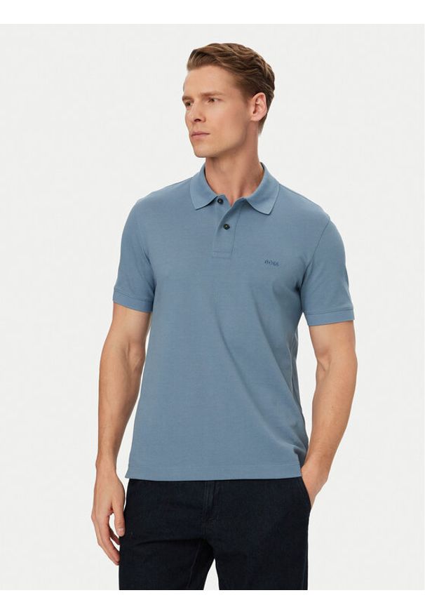 BOSS Polo Pallas 50553564 Niebieski Regular Fit. Typ kołnierza: polo. Kolor: niebieski. Materiał: bawełna