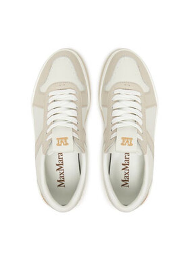 Max Mara Sneakersy Chillblock 2524766051650 Beżowy. Kolor: beżowy. Materiał: skóra