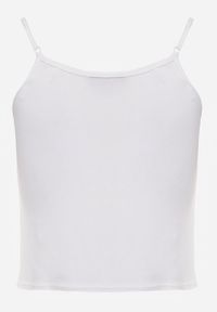 Renee - Biały Prążkowany Top na Ramiączkach z Bawełny z Guzikami Bernesa. Okazja: na co dzień. Kolor: biały. Materiał: prążkowany, bawełna. Długość rękawa: na ramiączkach. Styl: casual #8