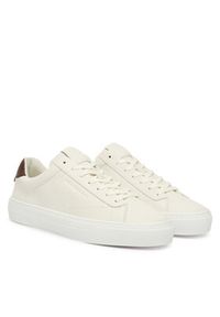 TOMMY HILFIGER - Tommy Hilfiger Sneakersy Premium Dress Cupsole Lth FM0FM05572 Écru. Materiał: skóra