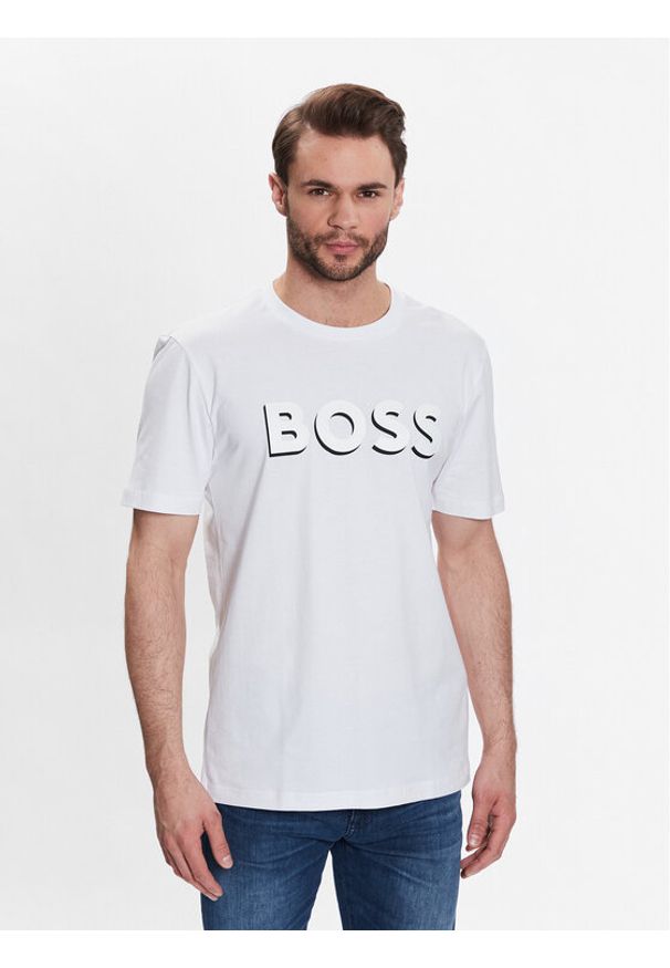 BOSS - Boss T-Shirt 50481611 Biały Regular Fit. Kolor: biały. Materiał: bawełna