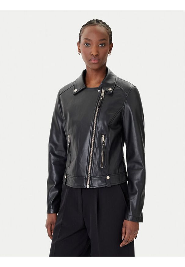 Rinascimento Kurtka z imitacji skóry CFC0124666003 Czarny Regular Fit. Kolor: czarny. Materiał: skóra