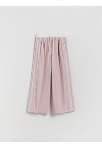 Reserved - Spodnie z koronkowymi lampasami - brudny róż. Kolor: różowy. Materiał: koronka #1