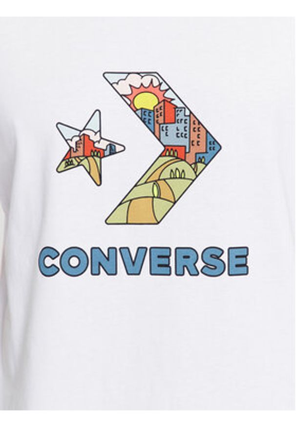 Converse T-Shirt Star Chevron Block Infill Ss Tee 10025280-A02 Biały Regular Fit. Kolor: biały. Materiał: bawełna