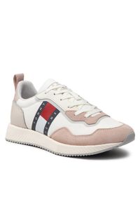 Tommy Jeans Sneakersy Track Cleat Wmn EN0EN01850 Biały. Kolor: biały. Materiał: zamsz, skóra
