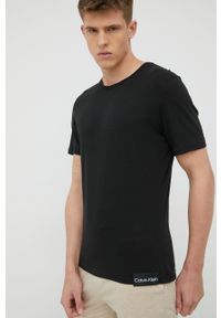 Calvin Klein Underwear t-shirt piżamowy kolor czarny melanżowa. Kolor: czarny. Materiał: dzianina. Wzór: melanż