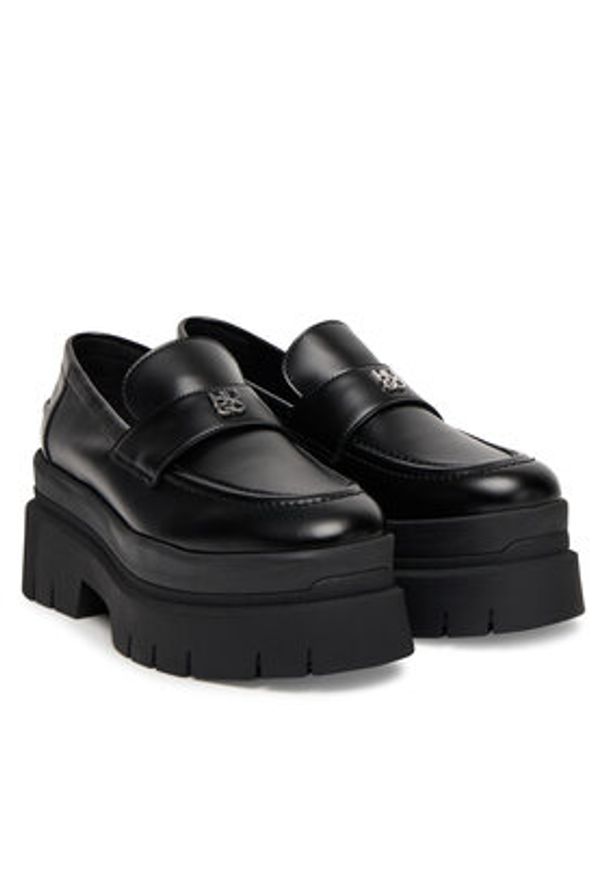 Hugo - HUGO Loafersy Kris 50548194 Czarny. Kolor: czarny. Materiał: skóra