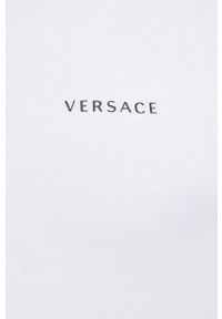 VERSACE - Versace t-shirt męski kolor biały gładki. Okazja: na co dzień. Kolor: biały. Materiał: dzianina. Wzór: gładki. Styl: casual #4