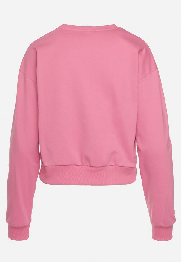 Born2be - Fuksjowa Bluza z Dodatkiem Bawełny Wykończona Ściągaczami Evilaya. Okazja: na co dzień. Kolor: różowy. Materiał: bawełna. Długość rękawa: długi rękaw. Długość: długie. Styl: sportowy, casual