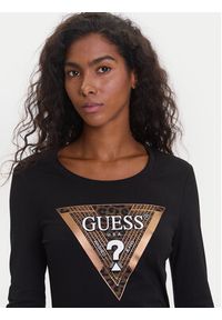 Guess Bluzka W5BI75 J1314 Czarny Regular Fit. Kolor: czarny. Materiał: bawełna #4