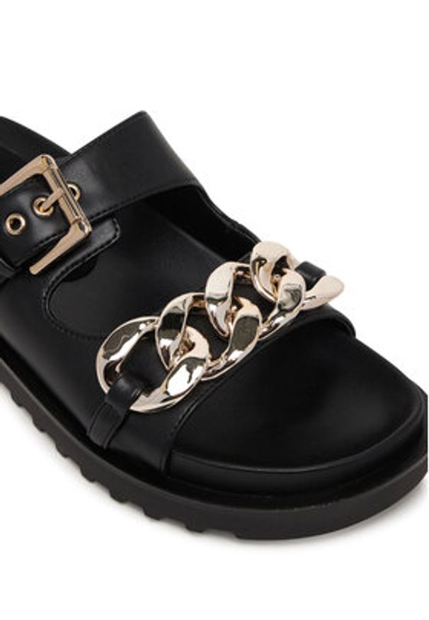 Guess Klapki FLJFT5 ELE03 Czarny. Kolor: czarny. Materiał: skóra