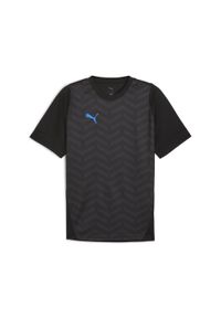 Puma - Męska koszulka piłkarska individualCUP PUMA Black White Ultra Blue. Kolor: czarny, niebieski, wielokolorowy, biały. Sport: piłka nożna