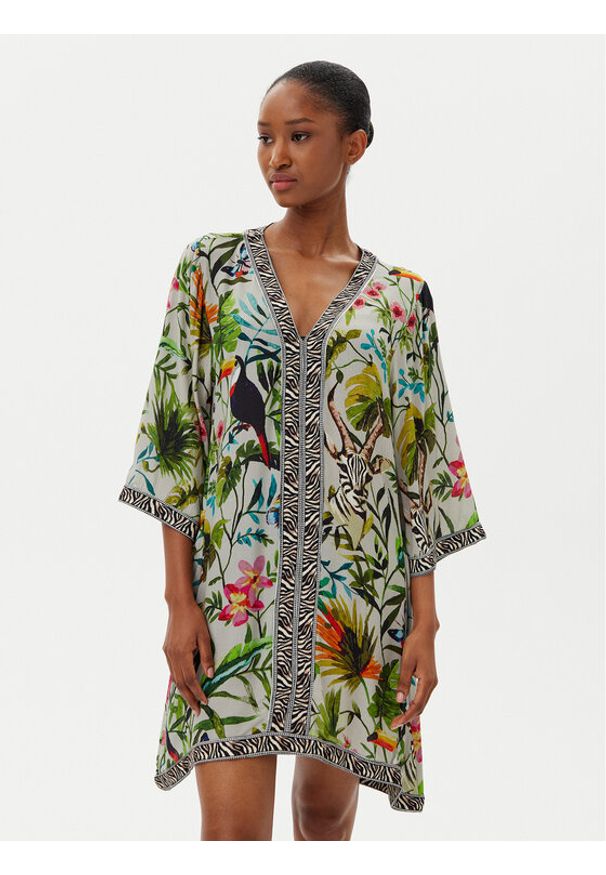 LOLA CASADEMUNT Sukienka letnia LS2516038 Kolorowy Relaxed Fit. Materiał: wiskoza. Wzór: kolorowy. Sezon: lato