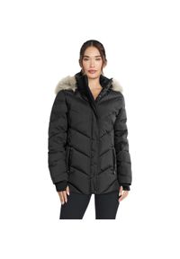 skechers - Kurtka Skechers On-the-GO Cozy Fit Journey Parka, Kobiety. Kolor: czarny. Materiał: puch, poliester, materiał. Sport: turystyka piesza