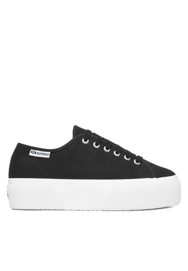 Superga Tenisówki 3790 Platform S3134MW Czarny. Kolor: czarny. Materiał: materiał. Obcas: na platformie