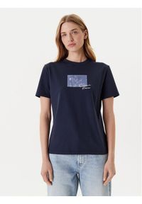 Calvin Klein Jeans T-Shirt LV047C855G Granatowy Regular Fit. Kolor: niebieski. Materiał: bawełna
