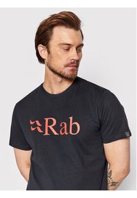 Rab T-Shirt Stance Logo QCB-08-BE-L Czarny Regular Fit. Kolor: czarny. Materiał: bawełna