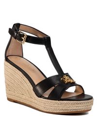 Lauren Ralph Lauren Espadryle Hale 802774783002 Czarny. Kolor: czarny. Materiał: skóra #8