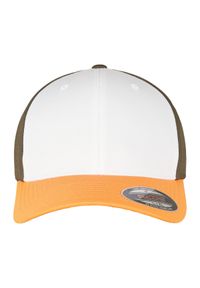 FLEXFIT - Czapka Z Daszkiem 3 Tone. Kolor: pomarańczowy, zielony, biały, wielokolorowy
