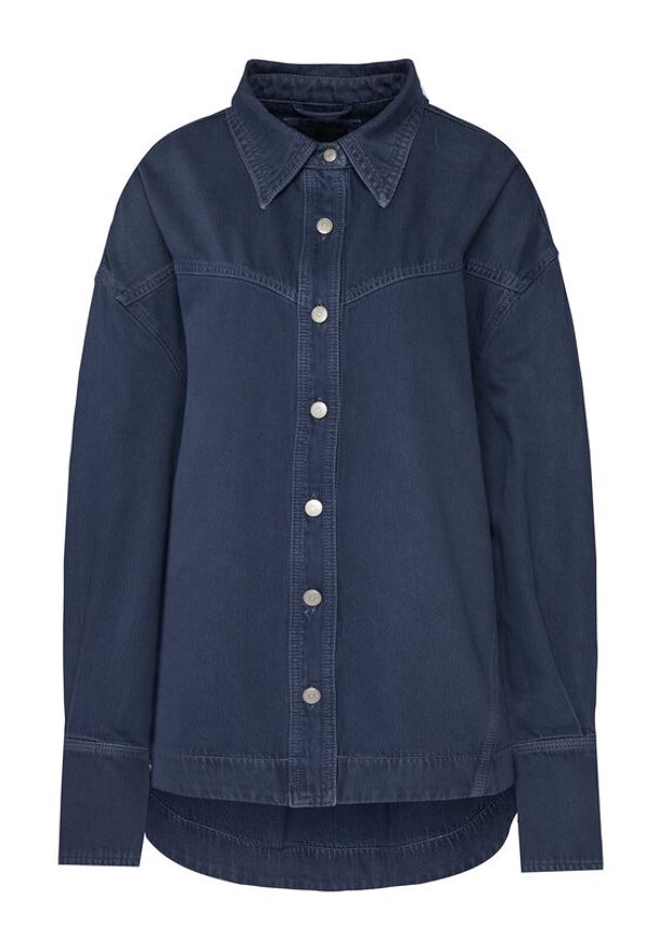 BOSS Koszula jeansowa 50552520 Szary Oversize. Kolor: szary. Materiał: bawełna