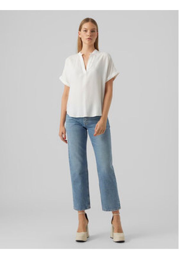 Vero Moda Bluzka Beauty 10279697 Biały Regular Fit. Kolor: biały. Materiał: wiskoza