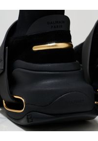 Balmain - BALMAIN - Czarne sneakersy B-Bold. Zapięcie: pasek. Kolor: czarny. Materiał: guma. Szerokość cholewki: normalna. Wzór: paski #2