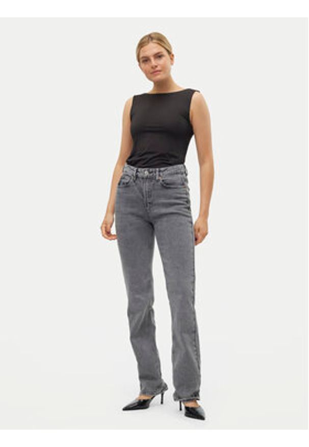 Vero Moda Jeansy Tessa 10320583 Szary Straight Fit. Kolor: szary