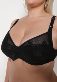 Renee - Czarny Biustonosz z Koronki Full Cup z Regulowanymi Ramiączkami Dimela. Kolor: czarny. Materiał: koronka. Wzór: koronka #7