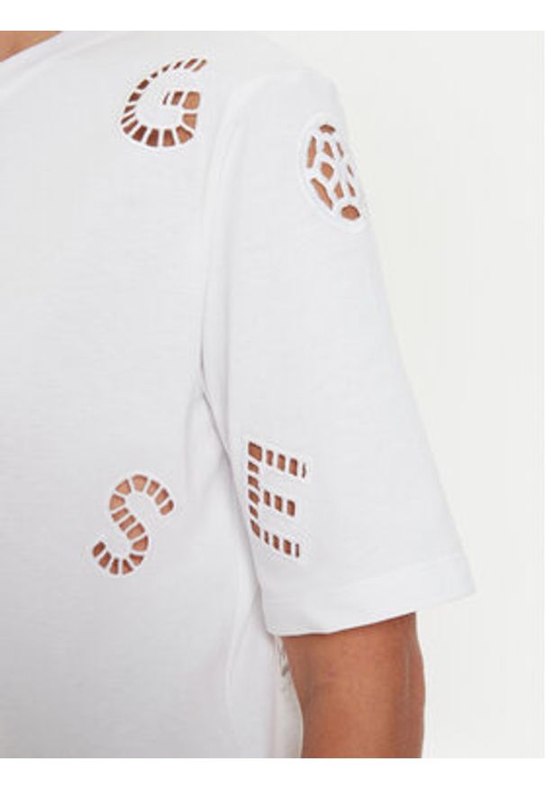 Guess T-Shirt Peony V4YI16 I3Z14 Biały Boxy Fit. Kolor: biały. Materiał: bawełna