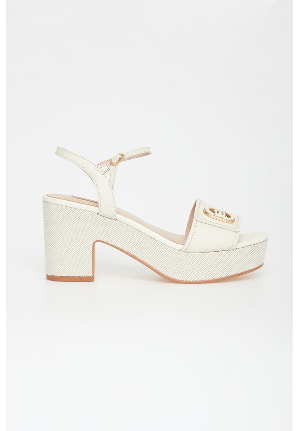 Liu Jo - Sandały damskie skórzane na słupku LIU JO. Materiał: skóra. Obcas: na słupku