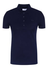 Lacoste Polo PF5462 Granatowy Slim Fit. Typ kołnierza: polo. Kolor: niebieski. Materiał: bawełna #3