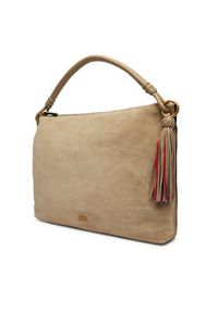 TOMMY HILFIGER - Tommy Hilfiger Torebka Th Statement Leather Bag Suede AW0AW18402 Beżowy. Kolor: beżowy. Materiał: skórzane #5