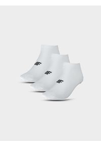 4f - Skarpety casual przed kostkę (5-pack) damskie - białe. Kolor: biały. Materiał: poliamid, włókno, bawełna, materiał