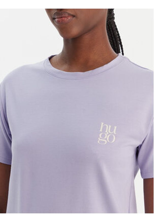 Hugo - HUGO T-Shirt 50556981 Fioletowy Regular Fit. Kolor: fioletowy. Materiał: syntetyk