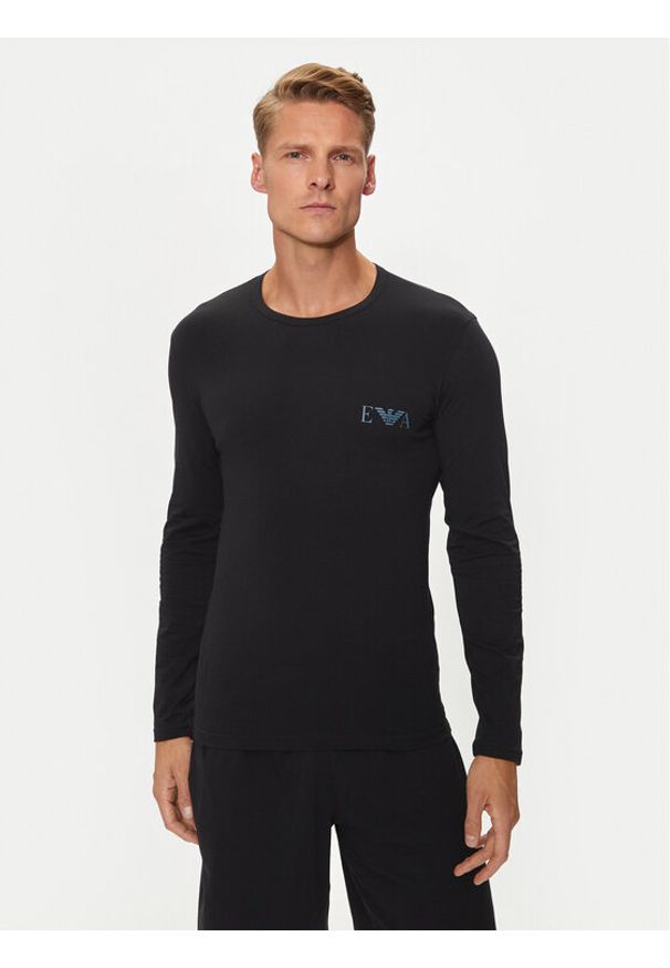 Emporio Armani Underwear Longsleeve 111023 4F715 00020 Czarny Slim Fit. Kolor: czarny. Materiał: bawełna. Długość rękawa: długi rękaw