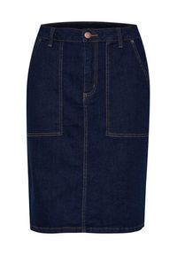 Kaffe Spódnica jeansowa Mille 10507852 Granatowy Regular Fit. Kolor: niebieski. Materiał: bawełna